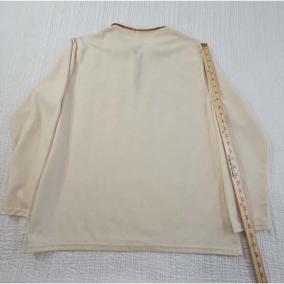 Banana Republic Waffle Knit Sweater Men's L Taupe 1/4 Zip Long Sleeve EUC LN - Picture 11 of 13